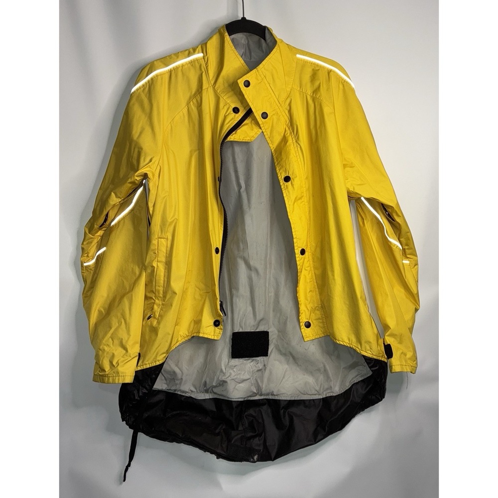 REI Vintage Gore-Tex Rain Jacket Size Small Yellow Silver Reflective Lining Coat